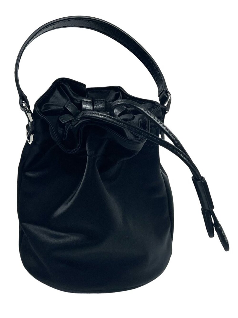 STAUD Lila Mini Bag in Black Satin